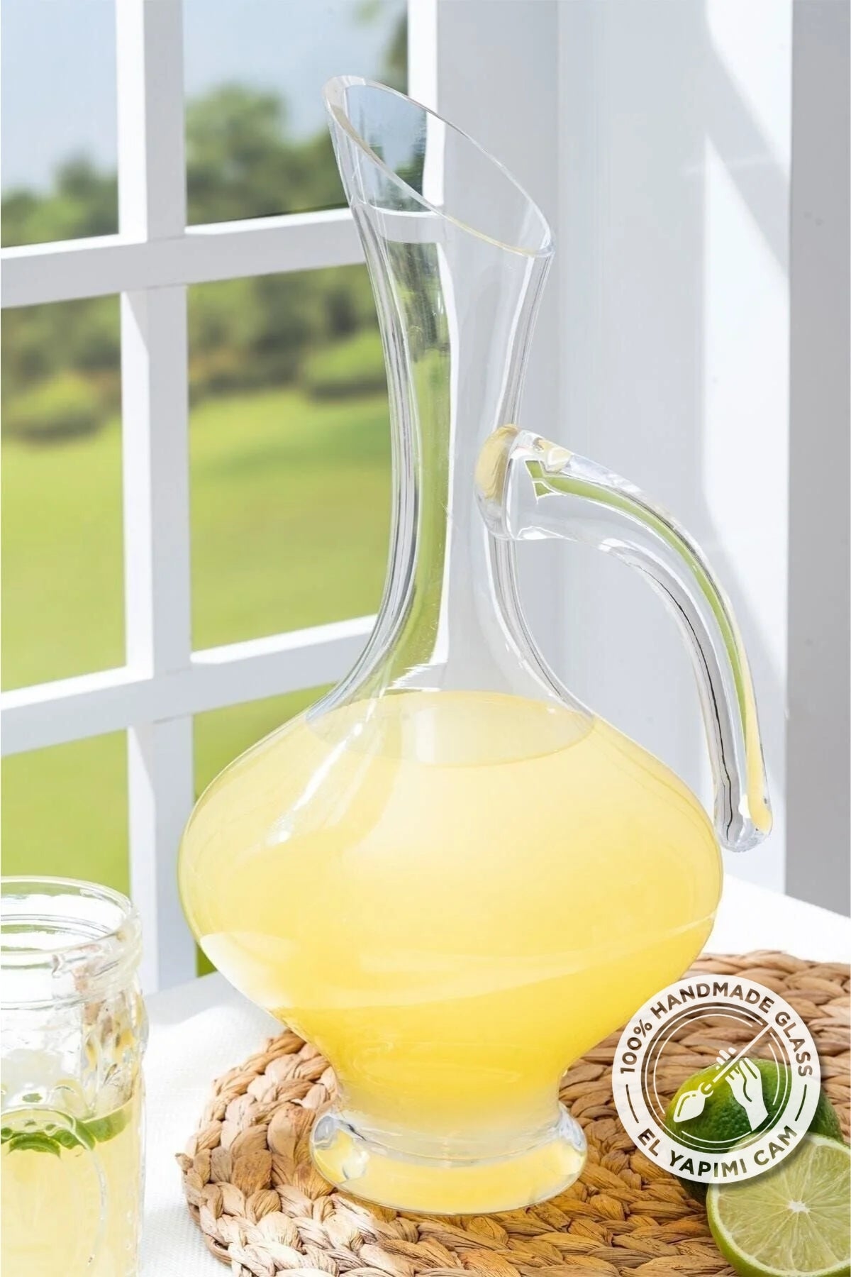 Glamis Lüx El Yapımı Cam Kulplu Sürahi