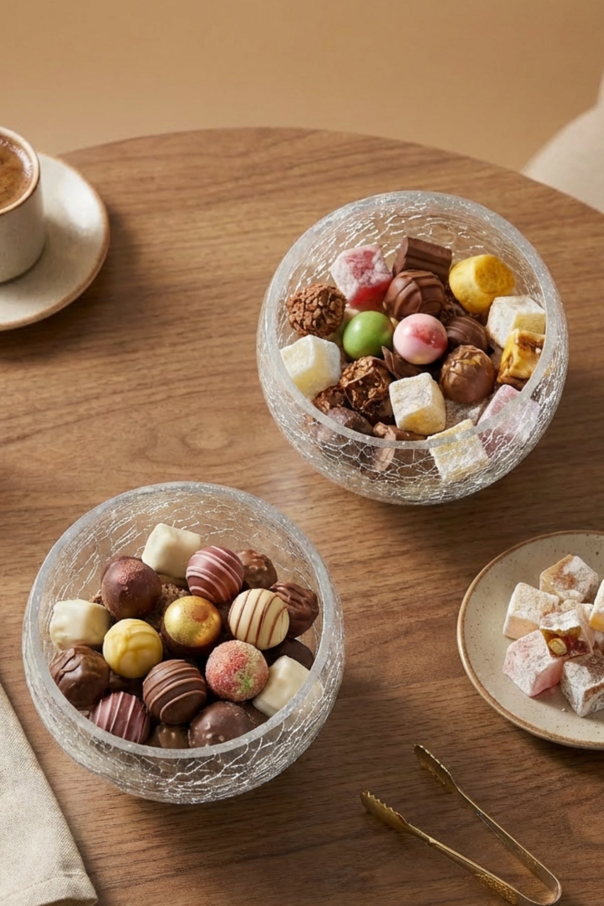 Selen Concept Kırıntı Model El Yapımı Cam Kase 2'li Set