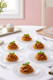 Selen Concept Tesbih Model Orta boy El Yapımı Cam Servis Ve Pasta Tabağı 6'lı Set