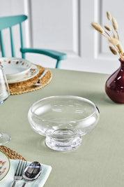 Ay Model Ayaklı El Yapımı Cam Salata ve Sunum Kasesi