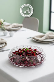 Selen Concept Bubble Model Orta Boy El Yapımı Cam Salata ve Sunum Kasesi 2'li Set
