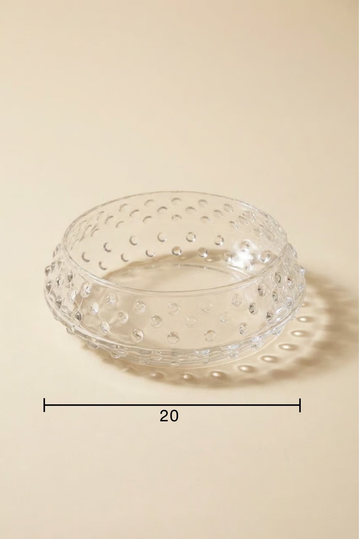 Selen Concept Bubble Model Orta Boy El Yapımı Cam Salata ve Sunum Kasesi 2'li Set