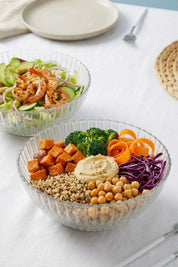 Selen Concept Çuha Model El Yapımı Cam Salata ve Sunum Kasesi 2'li Set