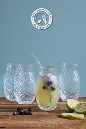 Glamis Ananas Model El Yapımı Cam Kokteyl Bardak 4'lü Set