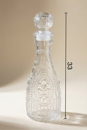 Glamis Fleur De Lis Model El Yapımı Cam Karaf 2 Bardaklı Set