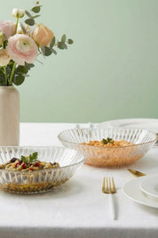 Selen Concept Riva Model El Yapımı Cam Salata Kasesi ve Meyvelik 2'li Set