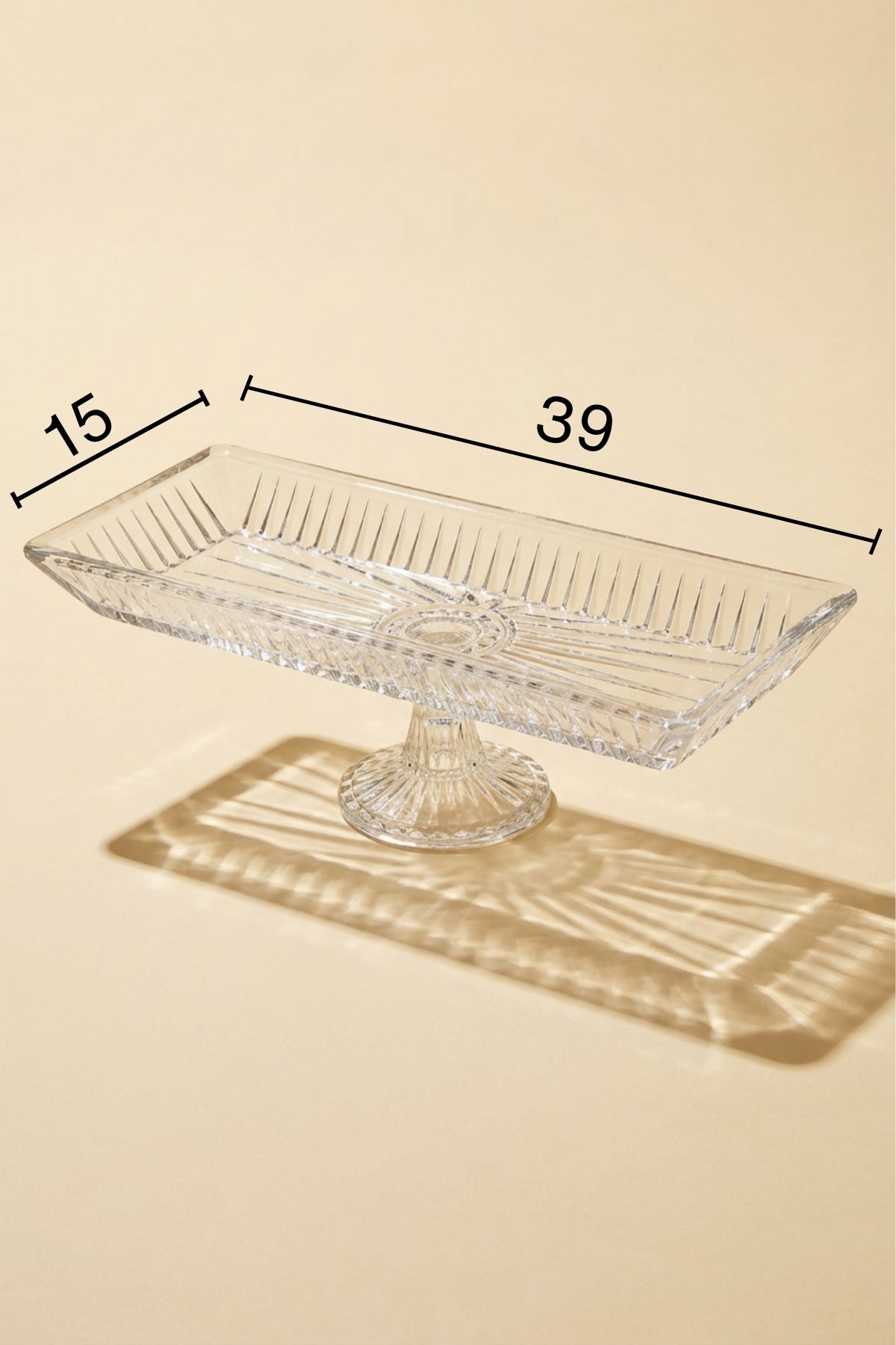 Glamis Linea Model Ayaklı El Yapımı Cam Servis Tabağı