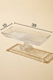 Glamis Linea Model Ayaklı El Yapımı Cam Servis Tabağı