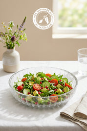 Selen Concept Sieana Model El Yapımı Cam Salata ve Meyve Kasesi 2'li Set