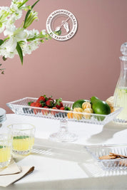 Glamis Linea Model Ayaklı El Yapımı Cam Servis Tabağı