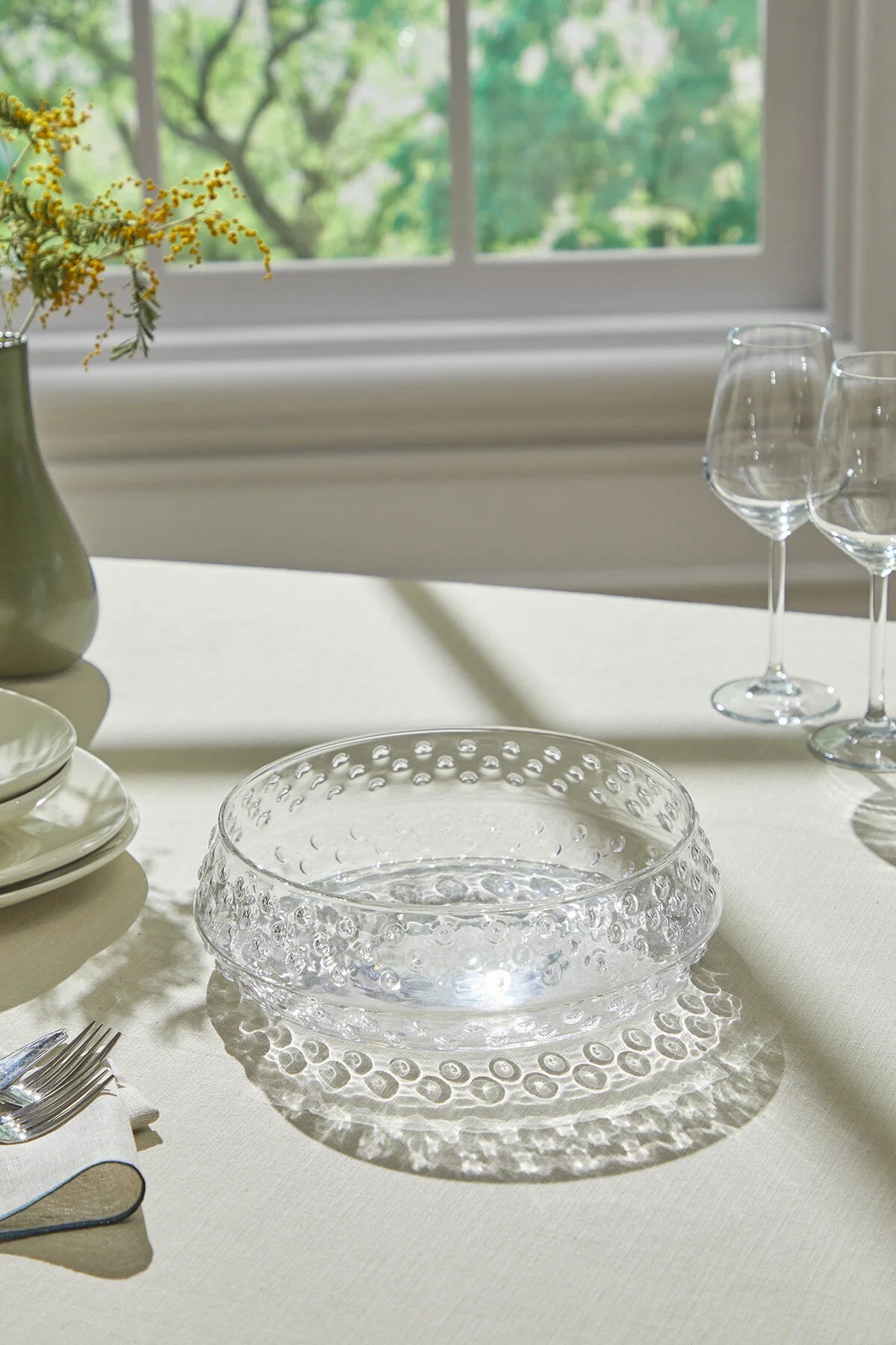 Bubble Model El Yapımı Cam Salata ve Sunum Kasesi