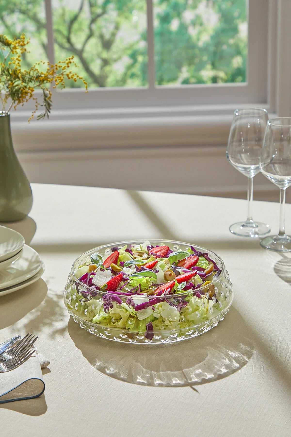 Bubble Model El Yapımı Cam Salata ve Sunum Kasesi