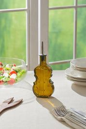 Keman Model El Yapımı Cam Yağdanlık 2'li Set