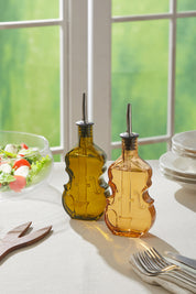 Keman Model El Yapımı Cam Yağdanlık 2'li Set