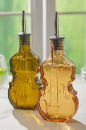 Keman Model El Yapımı Cam Yağdanlık 2'li Set